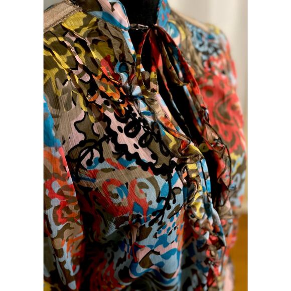 DEPT Multicolor Sheer Tunic Size Medium - Picture 5 of 5